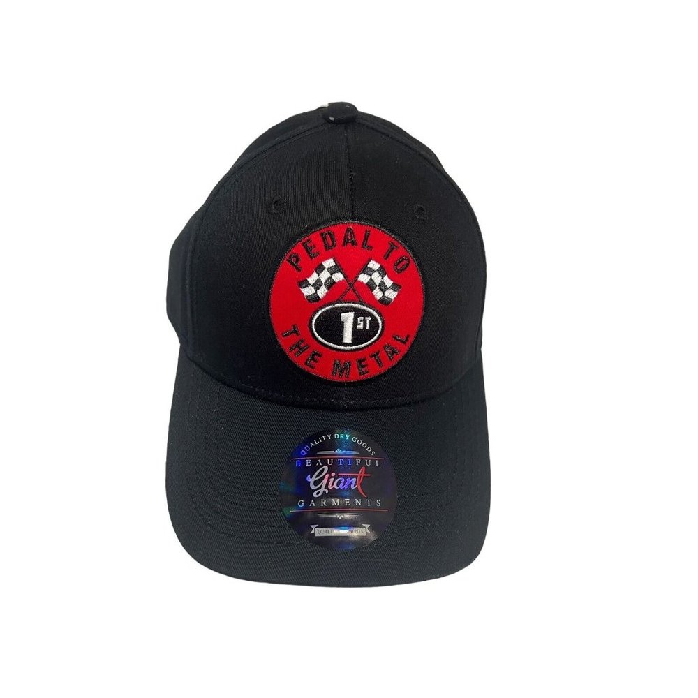 Beautiful Giant Black  Embroidered Pedal To The Metal Snapback Hat Cap New
